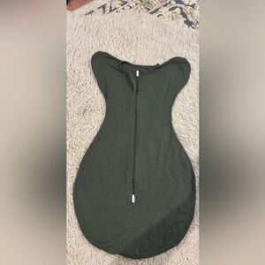 Olive Green Baby Swaddle Sack with Center Zipper